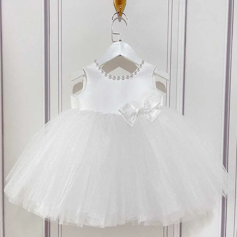 Flower Girl Dresses Baby Girl Birthday Party Dress Summer White Bow Puffy Baptism Dress Shift Classic Vintage Flower Girl Dresses Baby Girl Birthday Party Dress Summer White Bow Puffy Baptism Dress Shift Classic Vintage