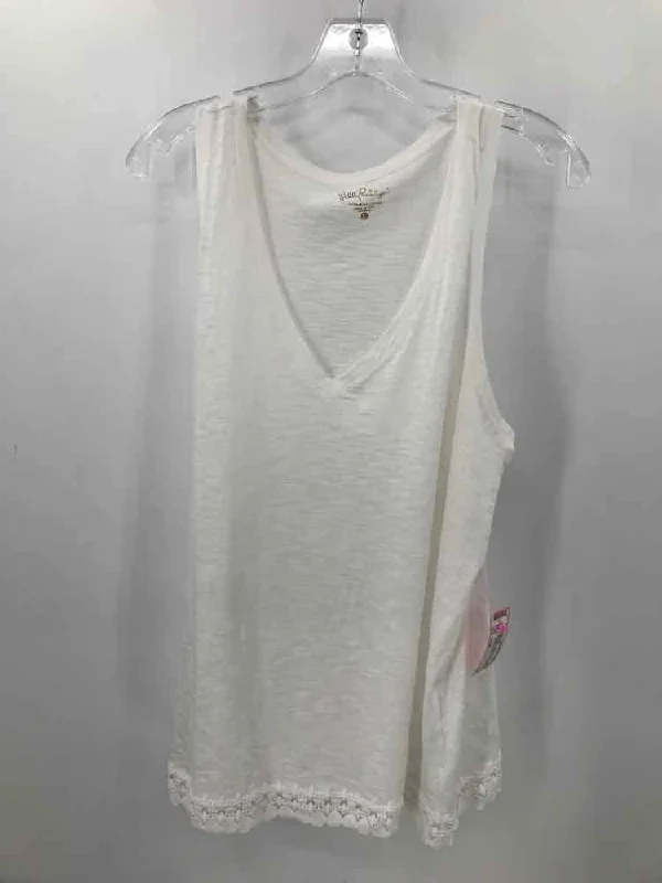 Pre-Owned Lilly Pulitzer White Size Large Pima Cotton Tank Top mint tank top