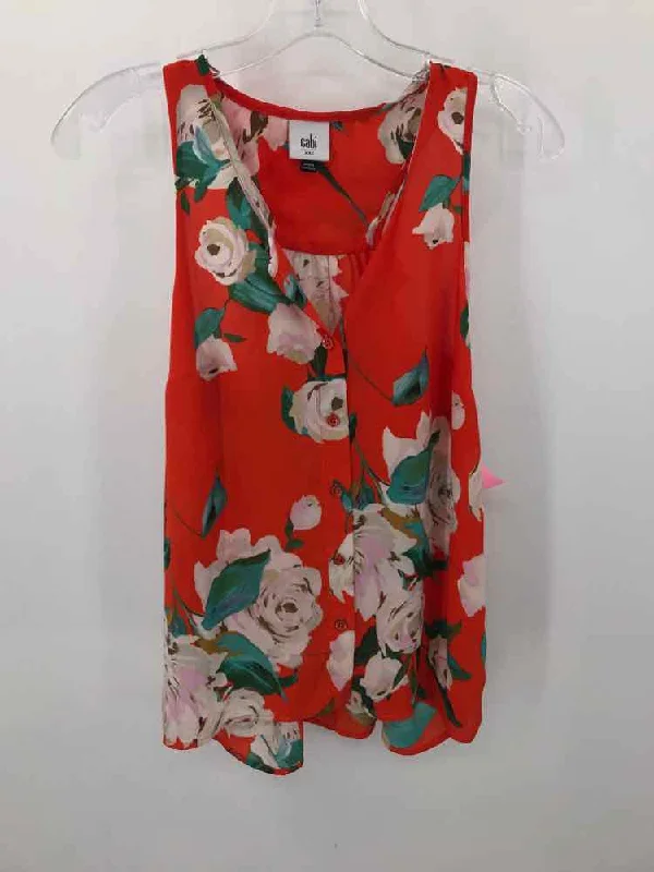 Pre-Owned Cabi Orange Size XXS Floral Tank Top silver tank top