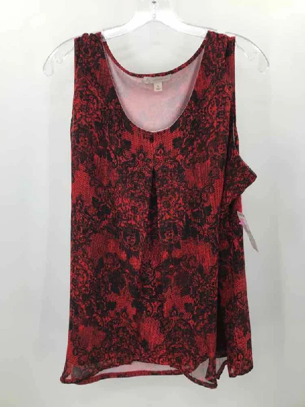 Pre-Owned CB Red Size XL Printed Tank Top cutout tank top