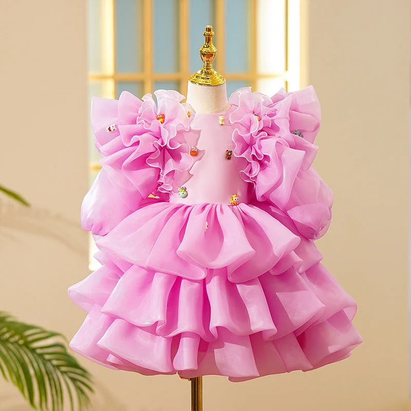 Toddler Girl Party Dress Girl Pink Cartoon Cake Fluffy Princess Dress Tunics Recommended stylist Toddler Girl Party Dress Girl Pink Cartoon Cake Fluffy Princess Dress Tunics Recommended stylist