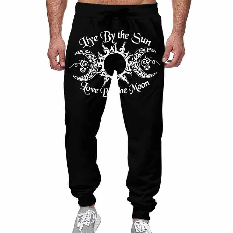 Live By The Sun Triple Goddess Casual Elastic Drawstring Pants Classic Straight Pants