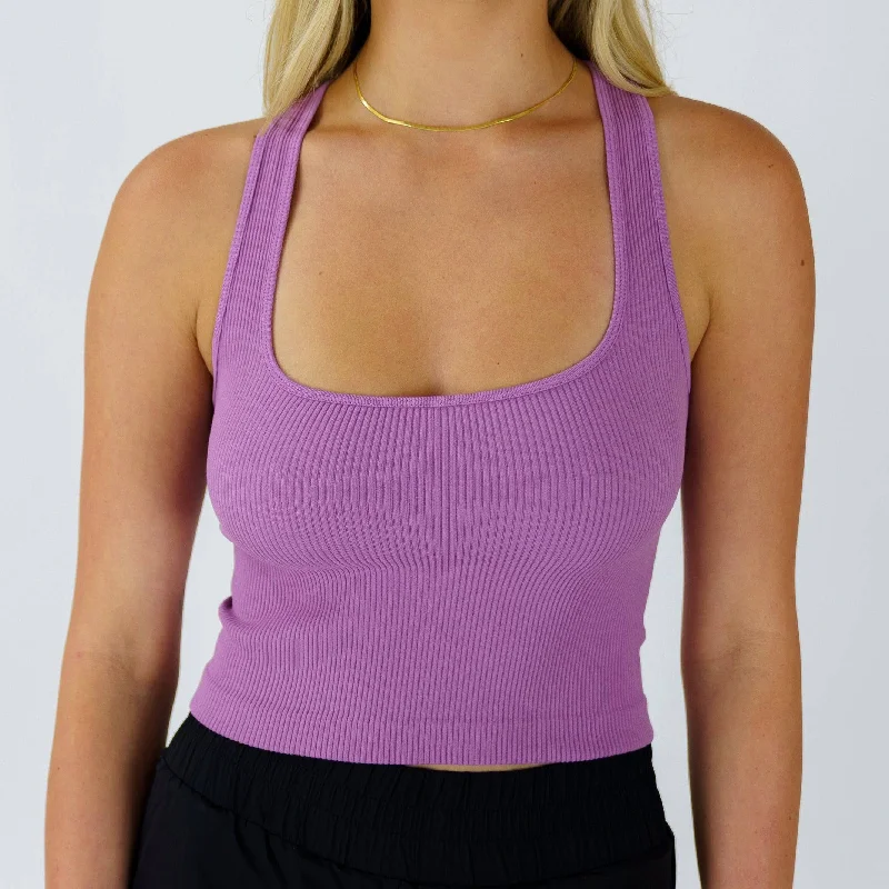 Ribbed Seamless Racer Tank (Willow) activewear tank top