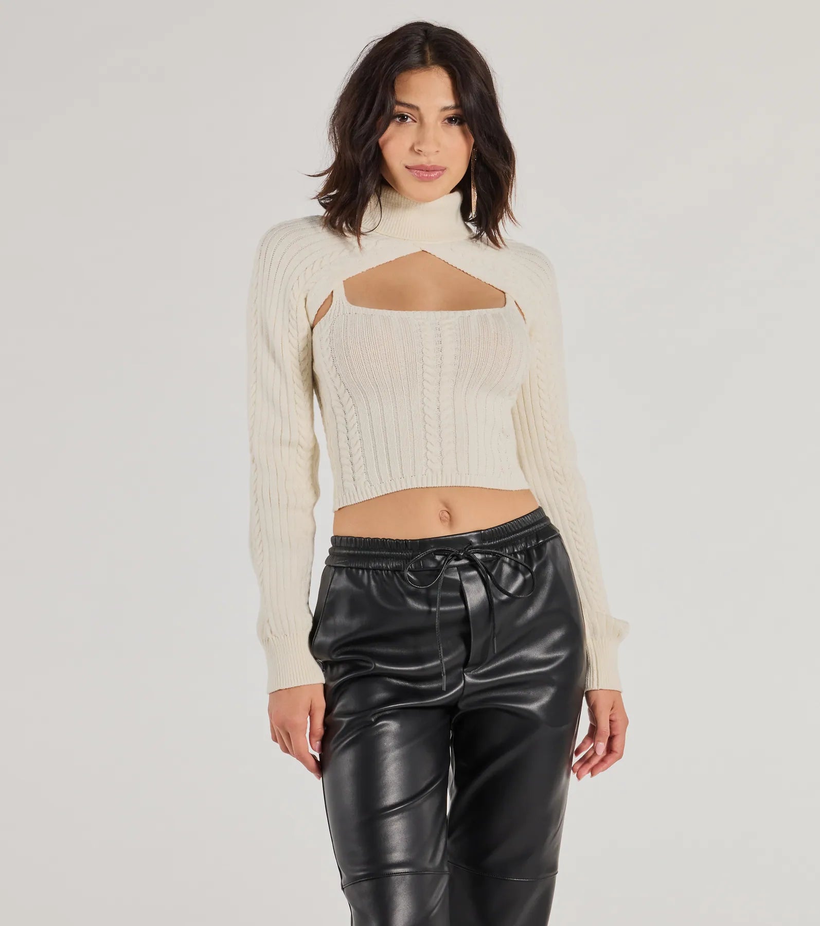 Cozy Casual Cable Knit Cropped Tank Top sheer tank top