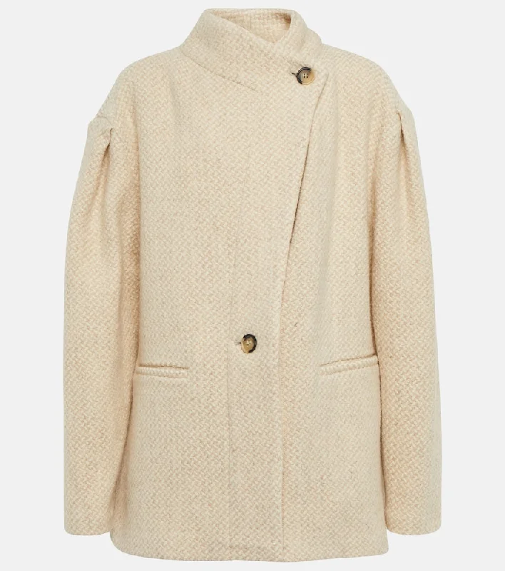 Marant Etoile Jabadi herringbone virgin wool jacket Notch Collar Jacket Peter Pan Collar Jacket Cowl Neck Jacket Marant Etoile Jabadi herringbone virgin wool jacket Notch Collar Jacket Peter Pan Collar Jacket Cowl Neck Jacket