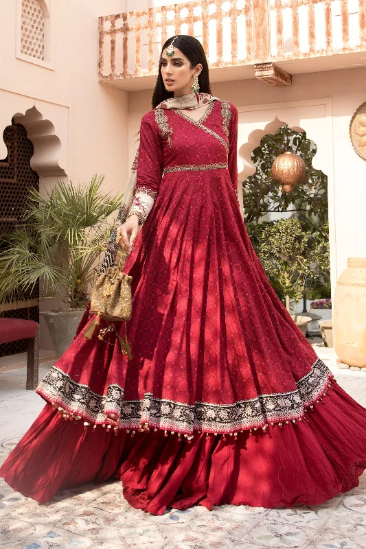 Pretty Red Party Dress Pakistani Designer Attire #PN495 Off-the-shoulder Chic Trendy Pretty Red Party Dress Pakistani Designer Attire #PN495 Off-the-shoulder Chic Trendy