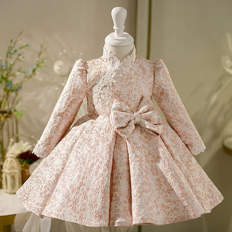 Girl Christmas Dress Toddler Prom Dress Baby Girl Fall Stand Collar Bowknot Long Sleeve Princess Party Dress Tunics Cozy soft Girl Christmas Dress Toddler Prom Dress Baby Girl Fall Stand Collar Bowknot Long Sleeve Princess Party Dress Tunics Cozy soft