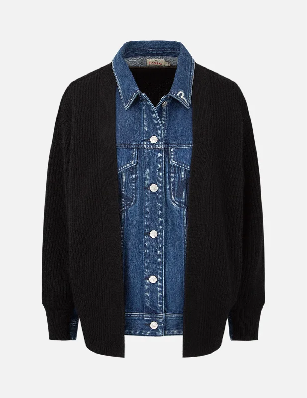 Fabric Blocking Denim Shirt Jacket Chenille Jacket Brocade Jacket Lace Jacket