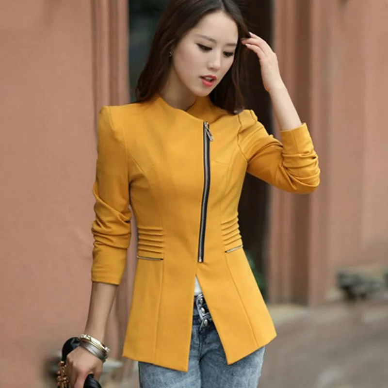 Spring Autumn Women Blazer Long sleeve Jacket Suit Casual Coat Short Slim Fit Outerwear Blaser Work Wear Fleece Fabric Down Fabric Feather Fabric Spring Autumn Women Blazer Long sleeve Jacket Suit Casual Coat Short Slim Fit Outerwear Blaser Work Wear Fleece Fabric Down Fabric Feather Fabric