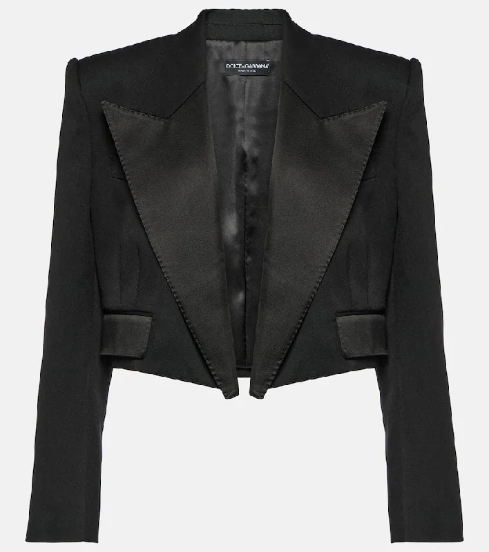 Dolce&Gabbana Cropped tuxedo jacket Lace Jacket Ribbed Jacket Sequined Jacket