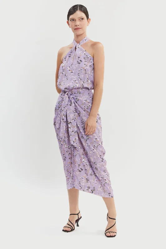 Jasmine Skirt Purple Floral cashmere skirt soft