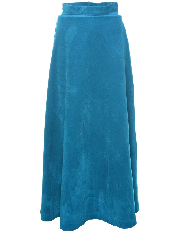 Velvet Maxi Skirt - XS ruffled skirt detail