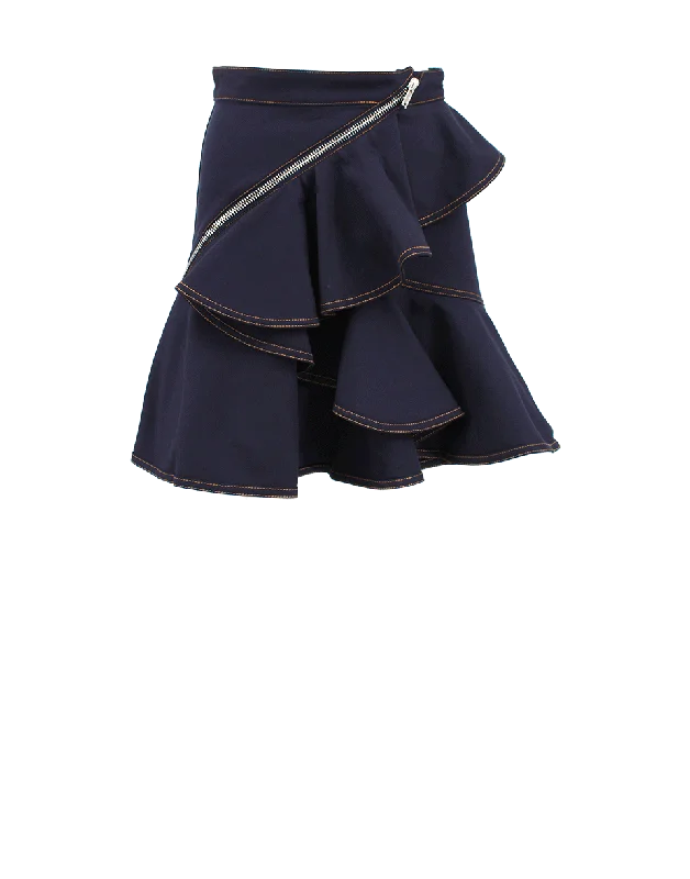 Ruffle Front Stretch Skirt pleated skirt texture