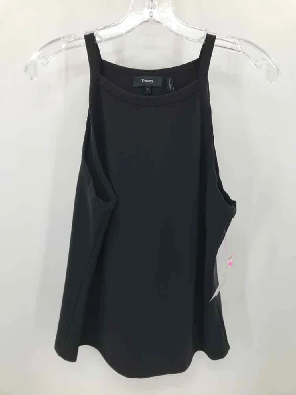 Pre-Owned Theory Black Size Large Tank Top rhinestone tank top