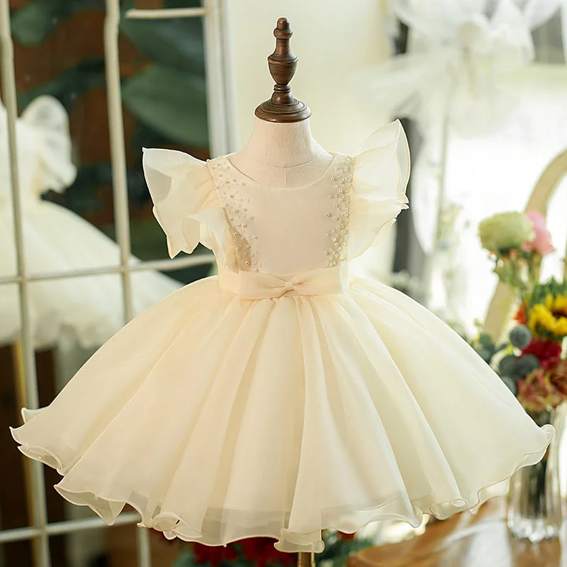 Toddler Ball Gowns Llittle Girl Easter Baptism Summer White Bow Princess Party Dress Tunics Sophisticated sleek Toddler Ball Gowns Llittle Girl Easter Baptism Summer White Bow Princess Party Dress Tunics Sophisticated sleek
