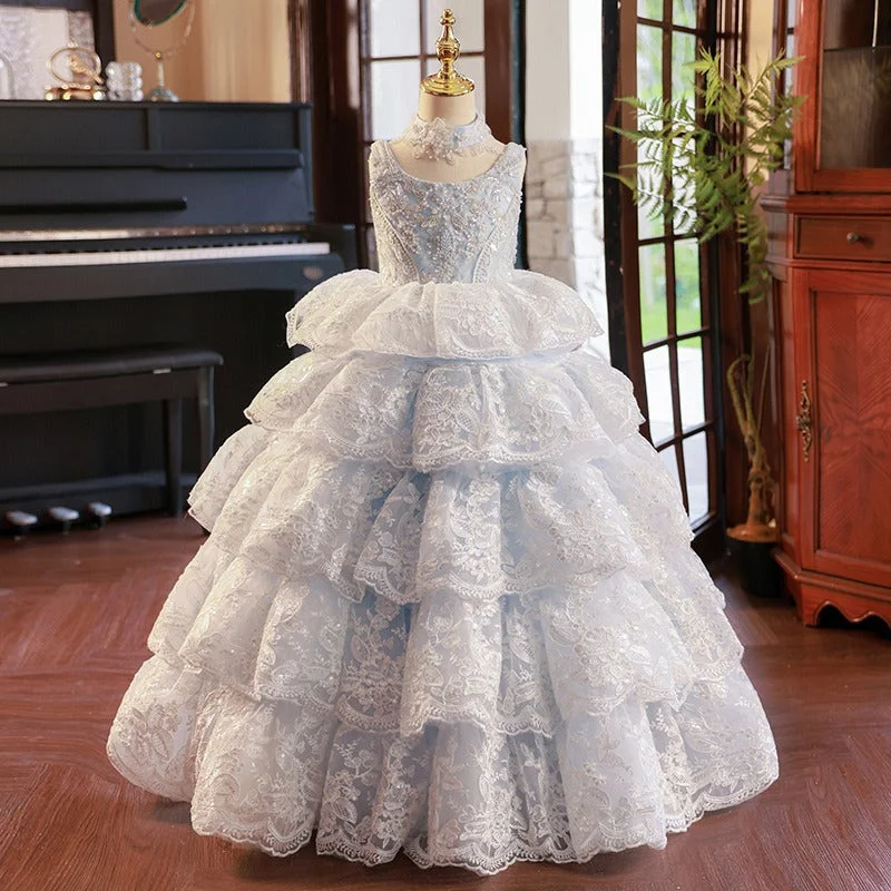 Elegant First Communion Dress Girl Birthday Party Dress Summer Princess Dress Tunics Party sparkling Elegant First Communion Dress Girl Birthday Party Dress Summer Princess Dress Tunics Party sparkling