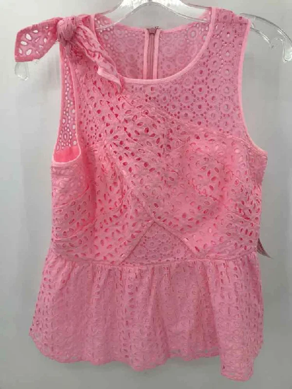 Pre-Owned Lilly Pulitzer Pink Size 2 Eyelet Tank Top basic tank top