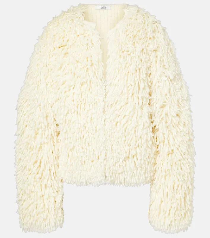 Fforme Van fringed wool-blend jacket Tailored Jacket Straight Jacket A-Line Jacket