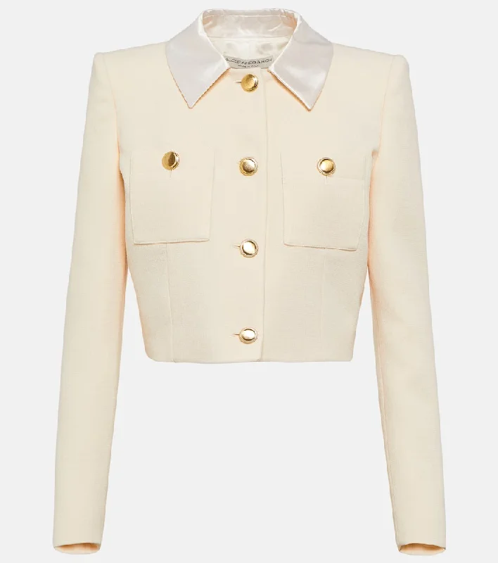 Alessandra Rich Wool tweed cropped jacket Anorak Shell Jacket Lightweight Jacket