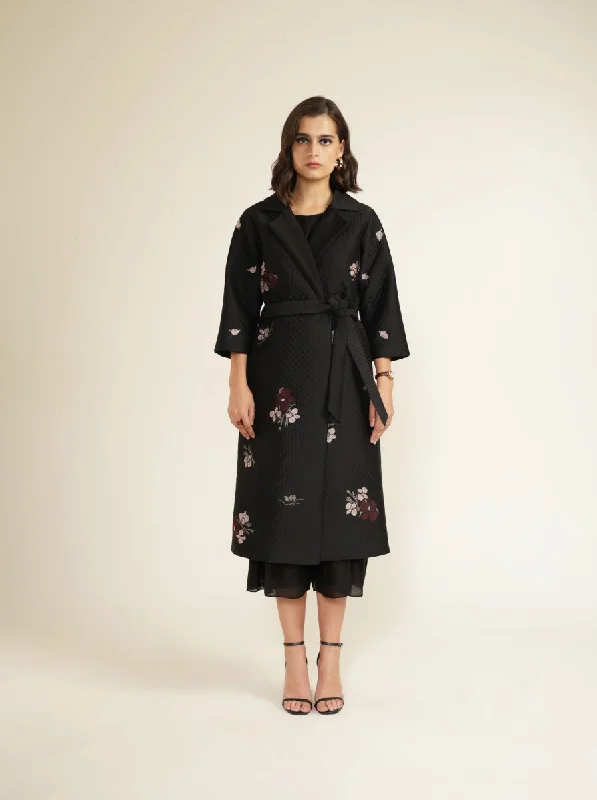 Meadows black jumpsuit with quilted jacket Print Jacket Jacquard Jacket Embroidered Jacket Meadows black jumpsuit with quilted jacket Print Jacket Jacquard Jacket Embroidered Jacket