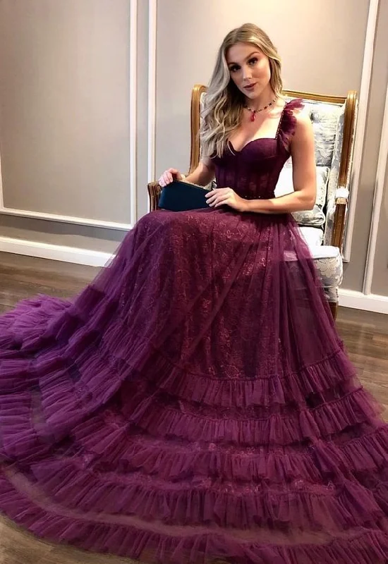 A-Line Spaghetti Straps Tiered Tulle Prom Dress Formal Party Dress,DP431 Tunics Practical easy-care A-Line Spaghetti Straps Tiered Tulle Prom Dress Formal Party Dress,DP431 Tunics Practical easy-care