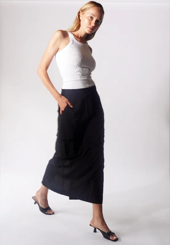 RAY SKIRT BLACK chiffon skirt airy