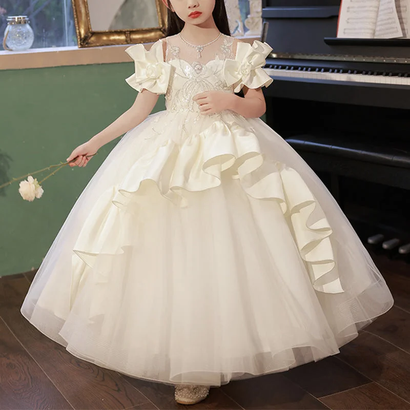 First Communion Dress Girl Birthday Party Dress Summer Luxury Printing Puffy Princess Dress Tunics Sophisticated sleek First Communion Dress Girl Birthday Party Dress Summer Luxury Printing Puffy Princess Dress Tunics Sophisticated sleek
