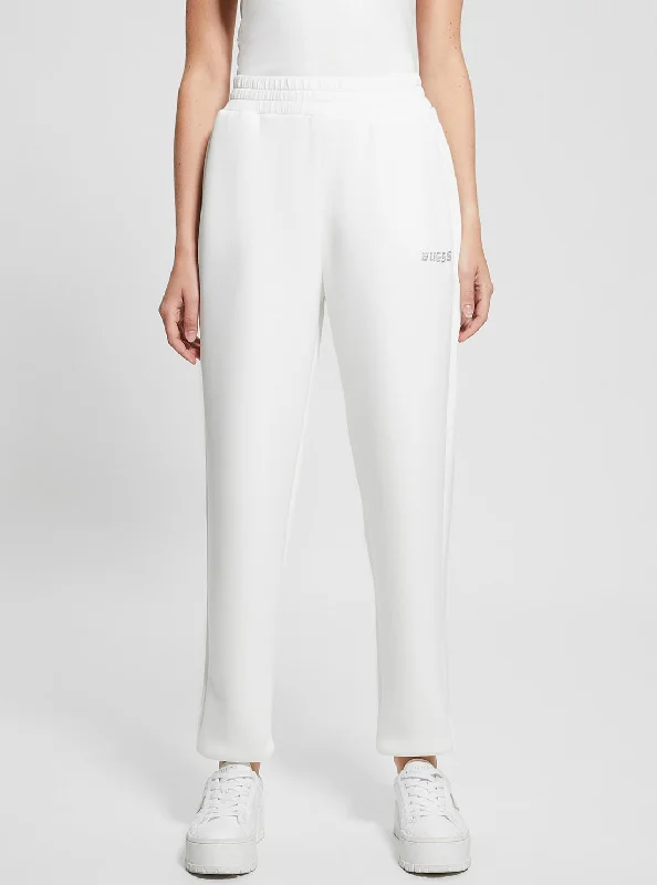 White Cecilia Scuba Pants Classic Pleated Pants