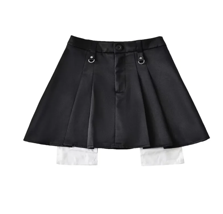 Runwaylover 1586 Pleated 23023 Ladies A-Line Mini Skirt low waist skirt