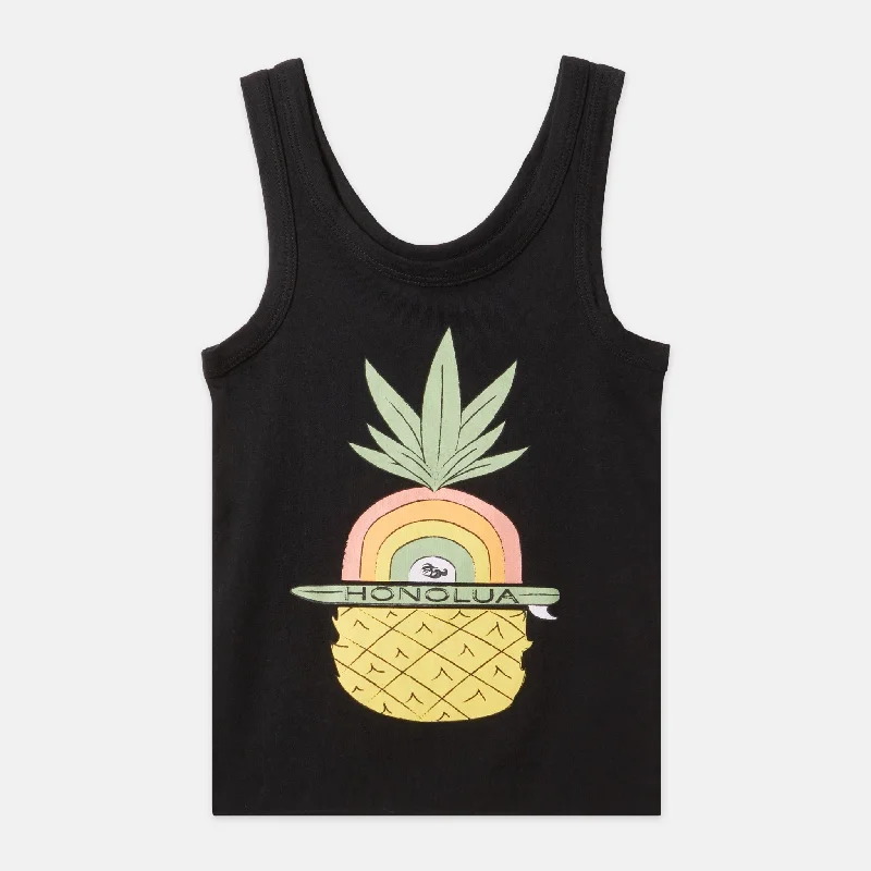 Girls Aloha Anuenue Tank - Black bronze tank top