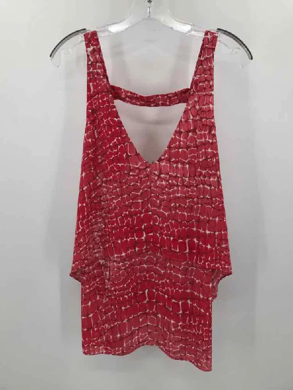 Pre-Owned WHBM Red Size Large Printed Tank Top scoop neck tank