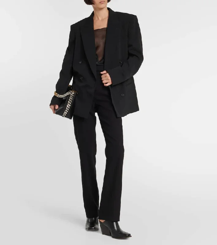 Stella McCartney Oversized double-breasted wool-blend jacket Stand-Up Collar Roll-Neck Collar Turtle Neck Stella McCartney Oversized double-breasted wool-blend jacket Stand-Up Collar Roll-Neck Collar Turtle Neck