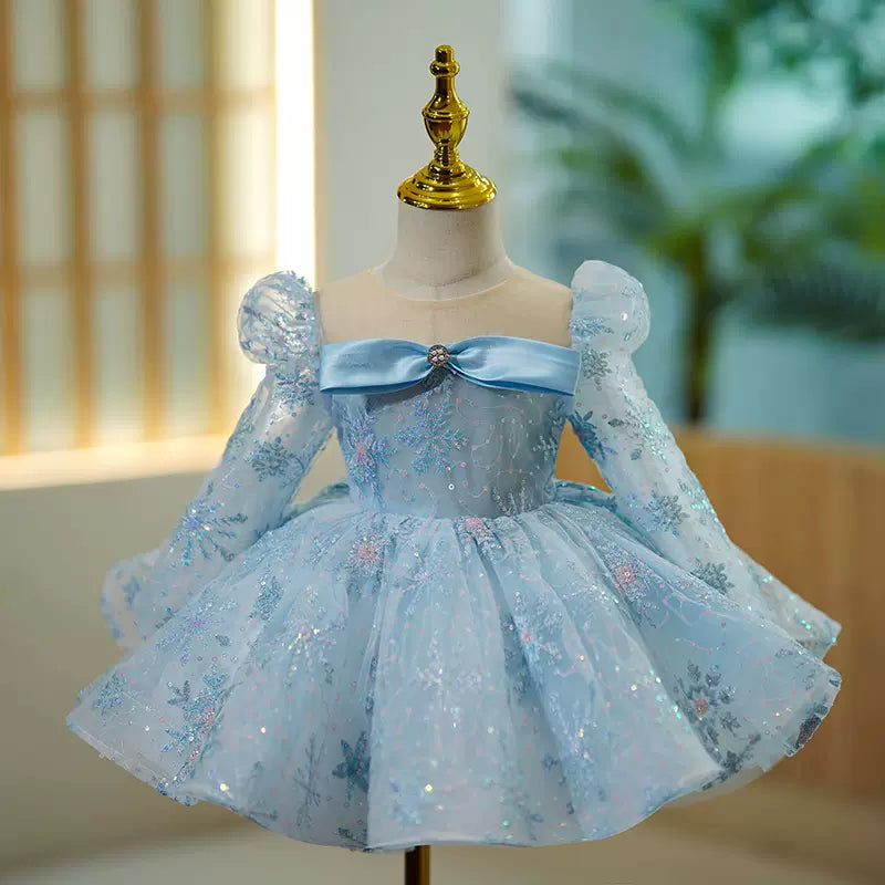 Flower Girl Dress Toddler Summer Long Sleeve Sequin Snowflake Fluffy Birthday Party Dress Turtleneck Warm Winter Flower Girl Dress Toddler Summer Long Sleeve Sequin Snowflake Fluffy Birthday Party Dress Turtleneck Warm Winter