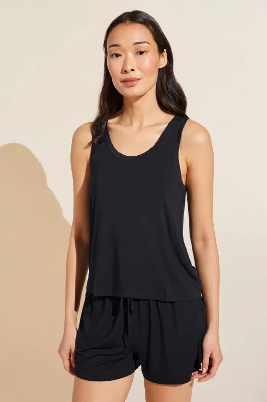 Eberjey Gisele Everyday Tank - Black cropped tank top