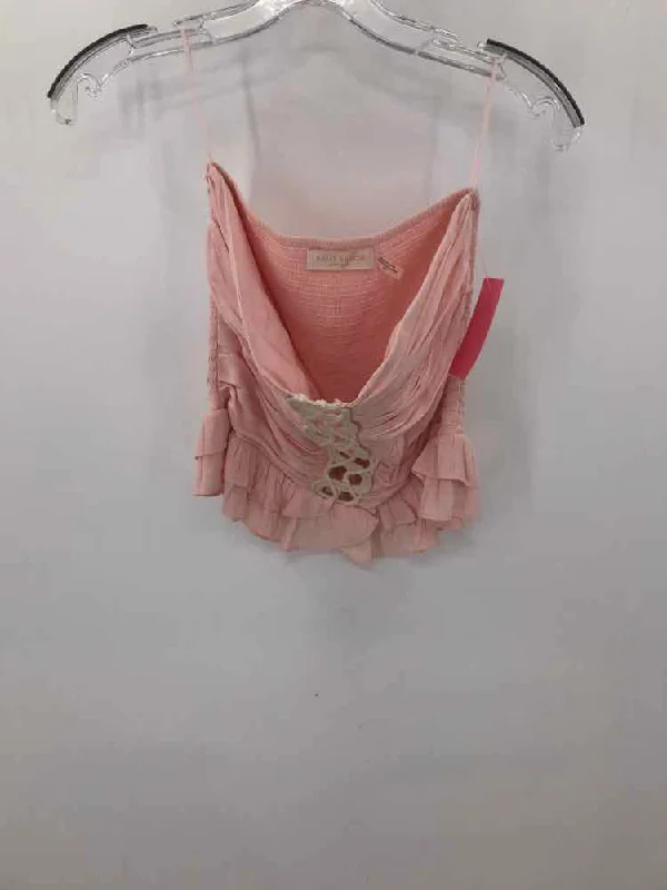 Pre-Owned Ramy Brook Pink Size Small Strapless Tank playful tank top