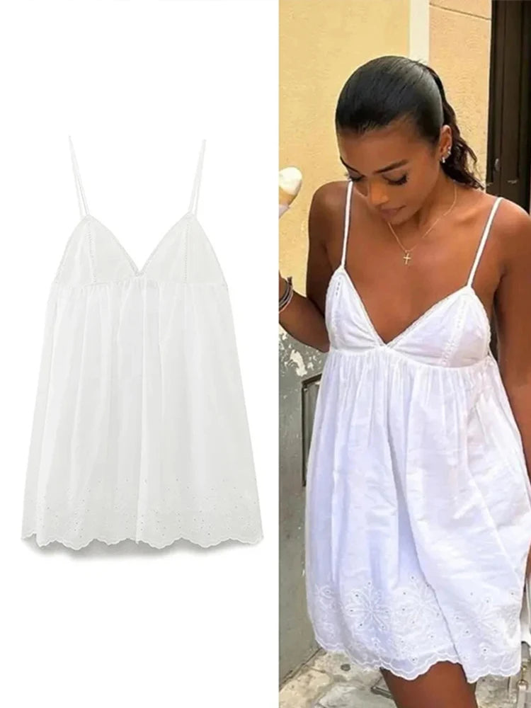 Advbridge Sling V Neck Women Mini Dresses Lace Up Backless Sleeveless Lady Party Dresses 2024 Spring Summer High Waist Sexy Beach Vestidos sweetheart Neckline Romantic Advbridge Sling V Neck Women Mini Dresses Lace Up Backless Sleeveless Lady Party Dresses 2024 Spring Summer High Waist Sexy Beach Vestidos sweetheart Neckline Romantic