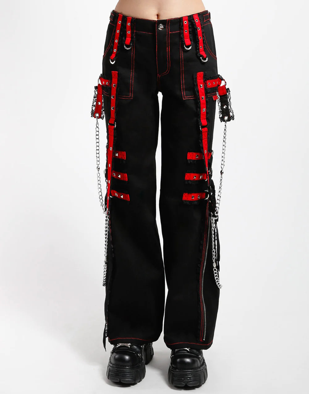 Black/Red Midnight Dark Street Pant Soft Stretch Trousers