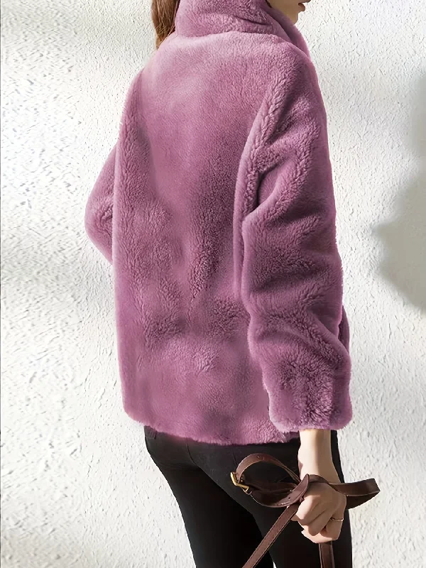 Brown Teddy Fleece Jacket Print Jacket Jacquard Jacket Patchwork Jacket