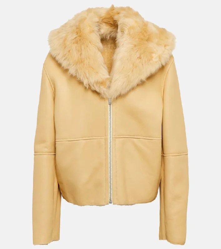 Jil Sander Leather and shearling jacket Appliqued Jacket Beaded Jacket Sequined Jacket Jil Sander Leather and shearling jacket Appliqued Jacket Beaded Jacket Sequined Jacket