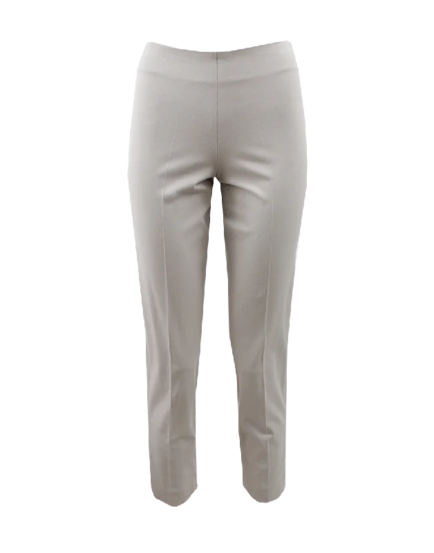Brush Cotton Side Zip Pant Chic Wool Trousers