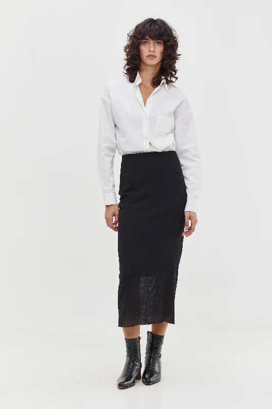 Loren Skirt Black high slit skirt