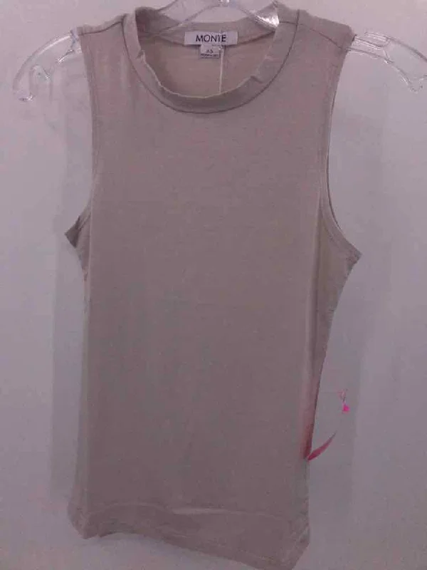 Pre-Owned Monte Grey Size XS Tank Top mesh tank top