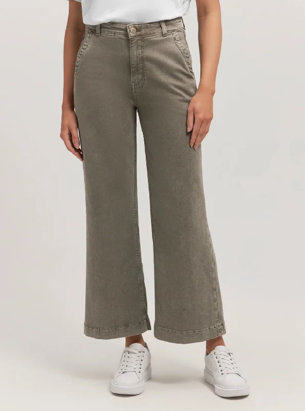 Khaki Darma Wide Leg Pant Cozy Maternity Pants