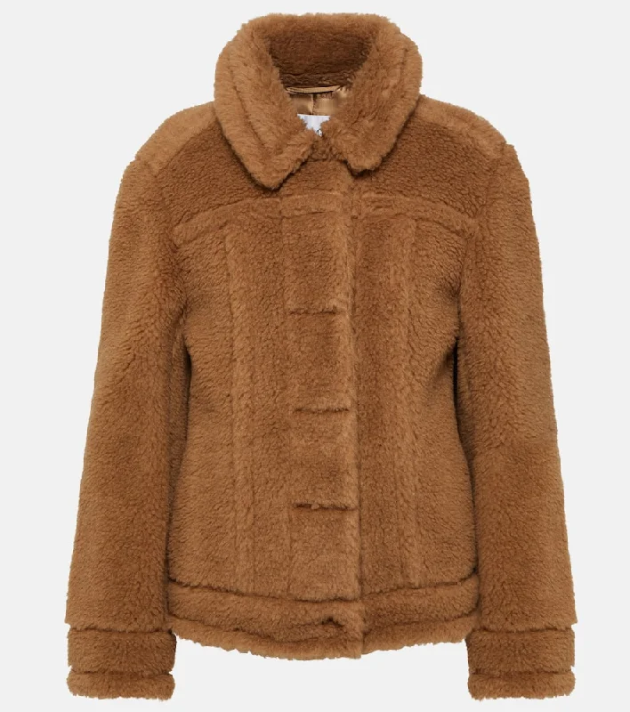 Max Mara Tteddino teddy jacket Welt Pockets Slit Pockets Flap Pockets