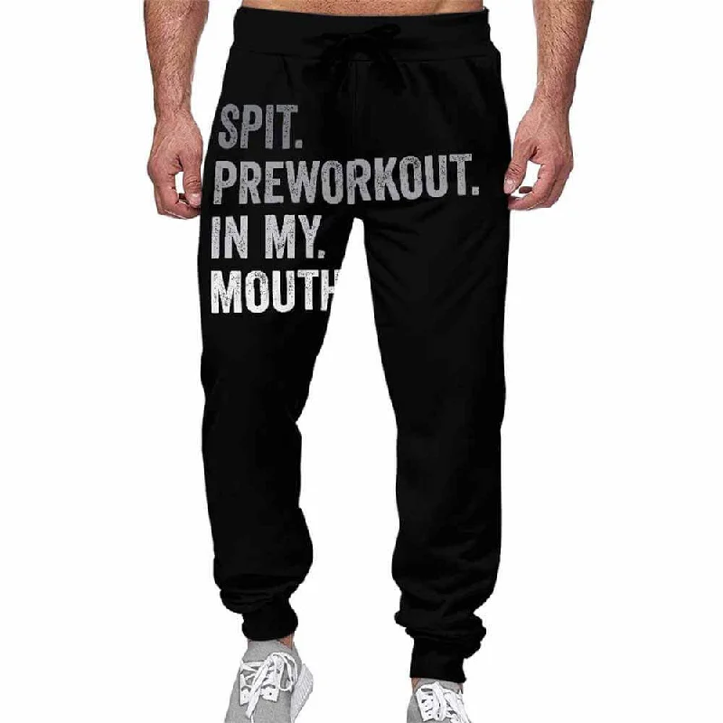 Spit Preworkout In My Mouth Casual Elastic Drawstring Pants Comfy Athletic Pants