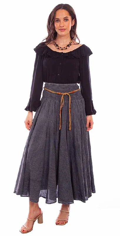 Ladies Acid Wash Full Length Skirt corduroy skirt textured
