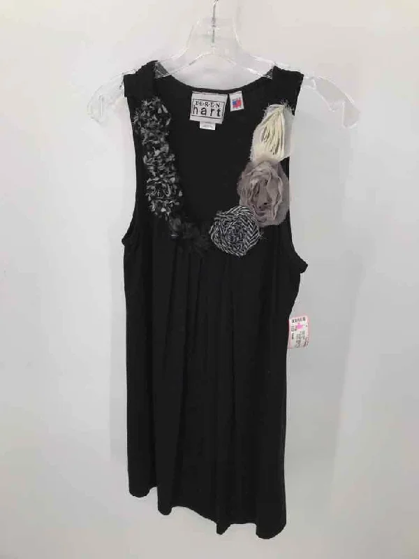 Pre-Owned Keren Heart Black Size Small Tank Top flirty tank top