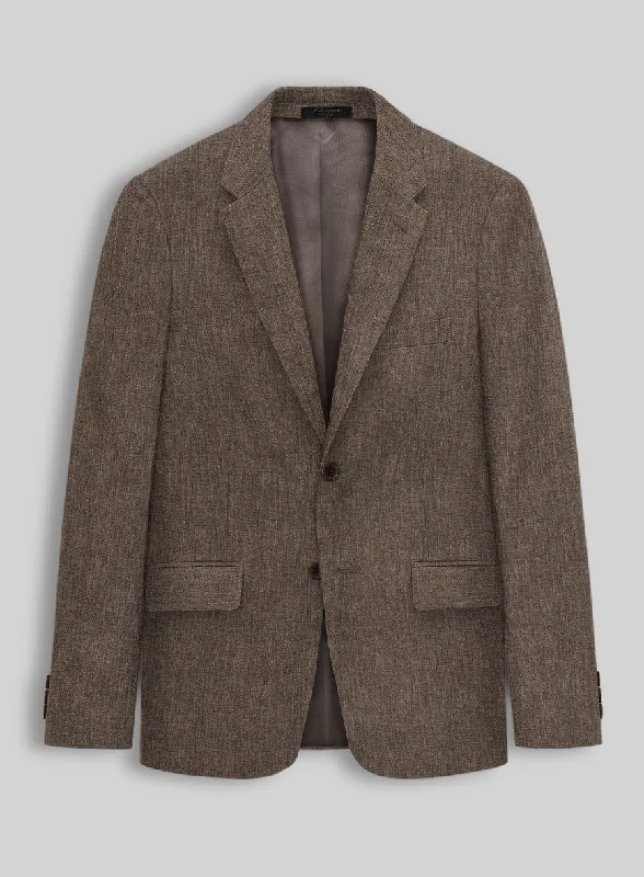 Stylbiella Spring Brown Linen Jacket Cardigan Sweater Pullover