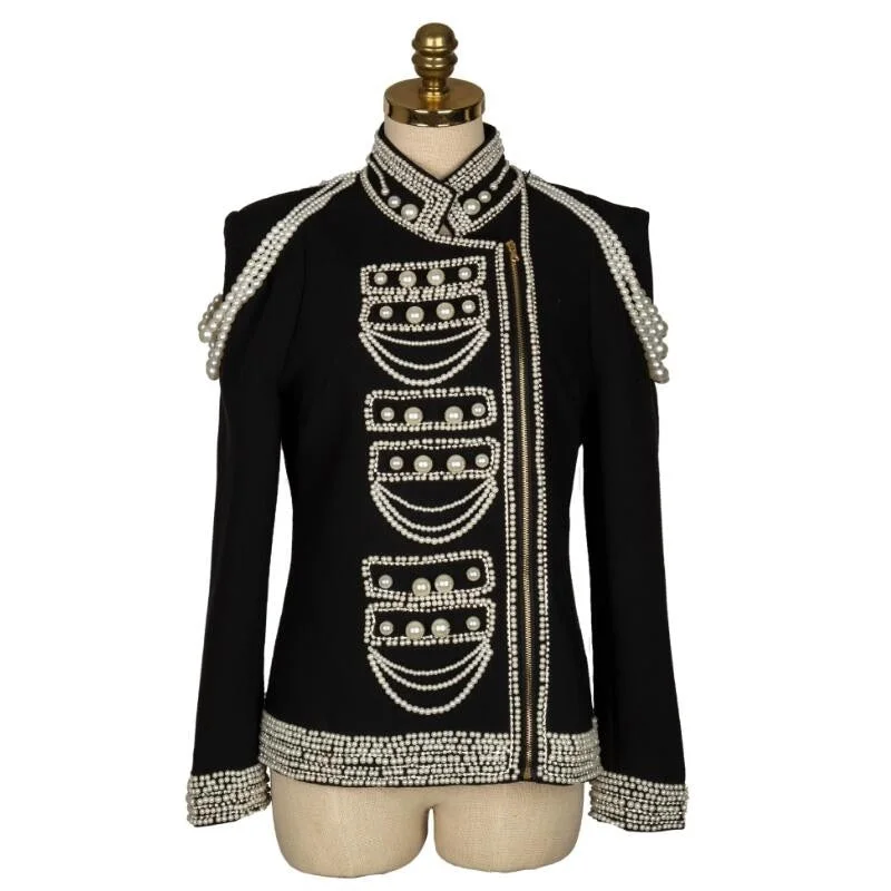 Women's Clothing Summer Style Blazers Handmade Beaded Diamond Casual Small Suit Jacket Singer Stage Costumes Denim Fabric Leather Fabric Suede Fabric Women's Clothing Summer Style Blazers Handmade Beaded Diamond Casual Small Suit Jacket Singer Stage Costumes Denim Fabric Leather Fabric Suede Fabric