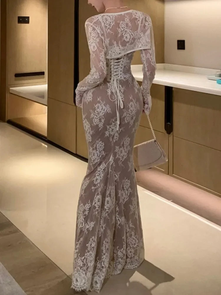Advbridge Sexy Women Elegant Bodycon Slim Lace Dress Vintage Casual Backless Bandage Party Dress Female Fashion Long Robe Clothes Spring empire Waist empire Advbridge Sexy Women Elegant Bodycon Slim Lace Dress Vintage Casual Backless Bandage Party Dress Female Fashion Long Robe Clothes Spring empire Waist empire